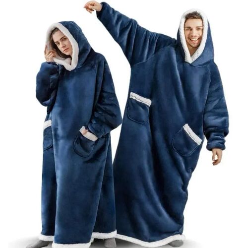2024 Super Long Flannel Blanket with Sleeves Winter Hoodies