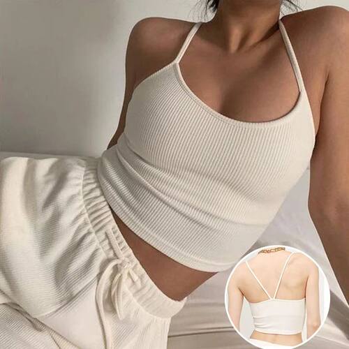 94% Cotton Summer Tank ops Women Knitted Sexy Sleevless Back