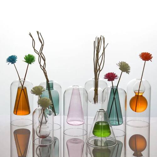 1pc Glass Vase Home Room Decor Wedding Decor Hydroponic Flow