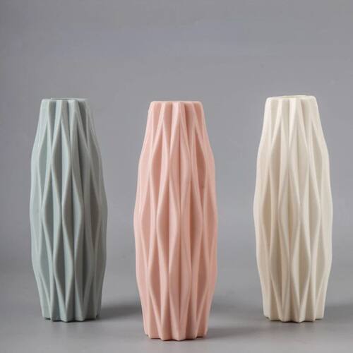Modern Vase White Pink Blue Plastic Vase Flower Basket Flowe