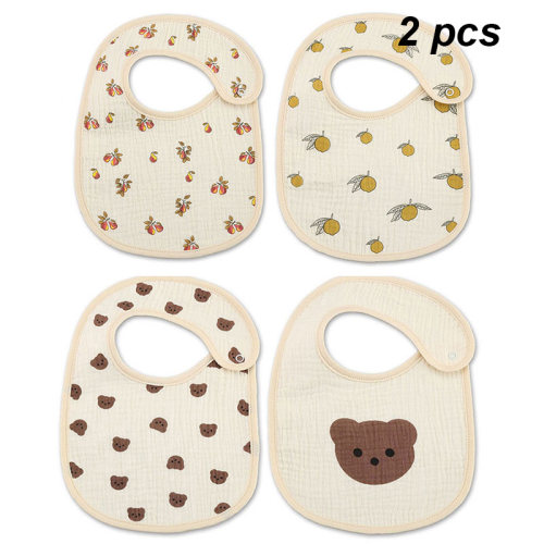 2PC Newborn Baby Cotton Gauze Bibs Infant Boys Girls Burp Cl