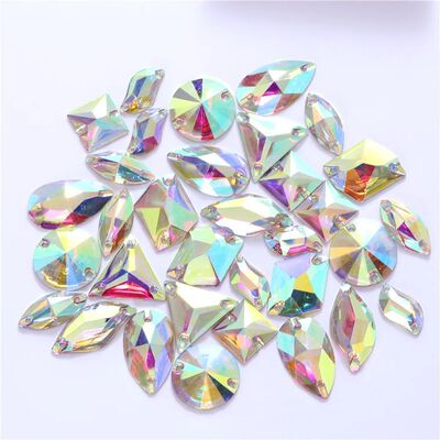 Mix shapes Best Quality Resin Sewing Rhinestone AB Flatback