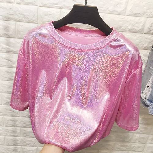 New summer retro style stylish bright silk woman ops shiny l