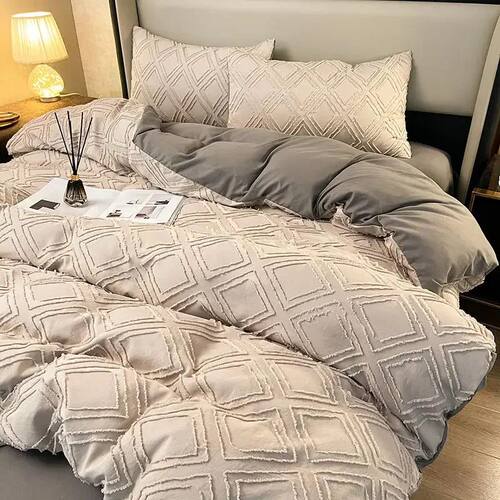 Queen Bedding Set King Size Gray Color Bed Sheet Sets Bedroo