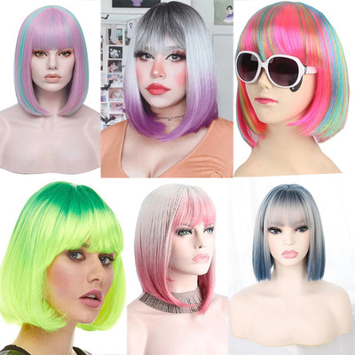 Fashionable Women With B, Bobo, Short Straight Hair, Various