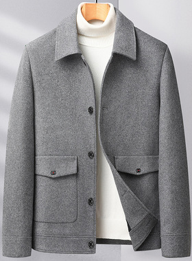Woolen Jacket Men's Lapel Business Casual Wool Coat Coat Mid