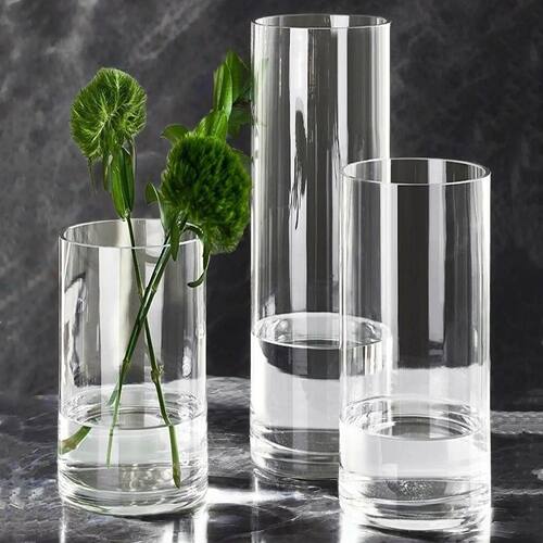 Acrylic Clear Cylinder Flower Vase Unbreakable Hurricane Tal