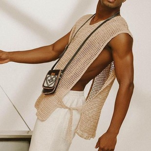 Loose Knitted Sports Vest For Men, Versatile Sleeveless Brea