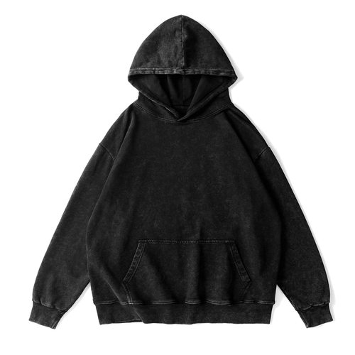 350gsm Pure Cotton Disressed Hooded Sweatshirt Large Size Of
