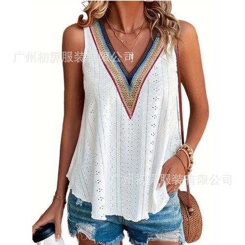 2024 Independent Station Women's ops Color Collar Stitching