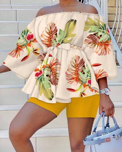(Clearance Sale) Summer Women's Suit Fashion Print Sexy One-
