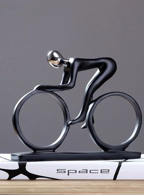 Modern Abstract Resin Bicycler Cyclist Statue Bicycle Rider