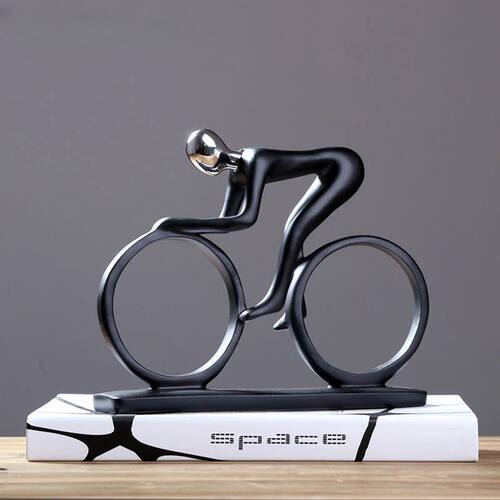 Modern Abstract Resin Bicycler Cyclist Statue Bicycle Rider