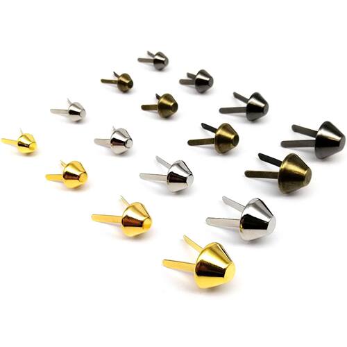 50pcs Metal Two-legged Feet Pierced Rivet Stud Spike Spot Na