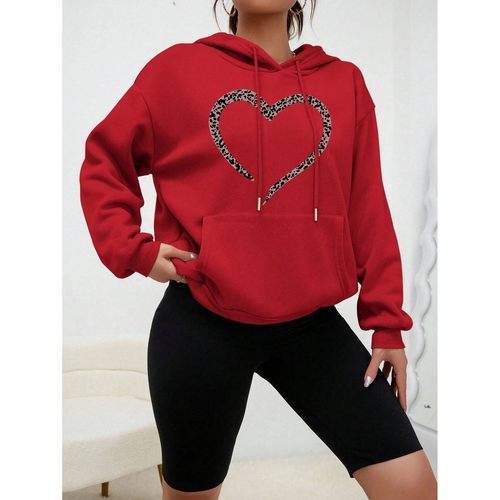 Leopard Print Heart Printed Clothes Women Vintage Pocket Sre
