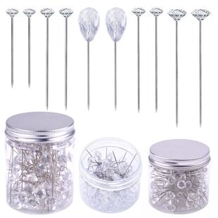 Kraball 50/100pcs Diamond Head Positioning Needles Stitch Se