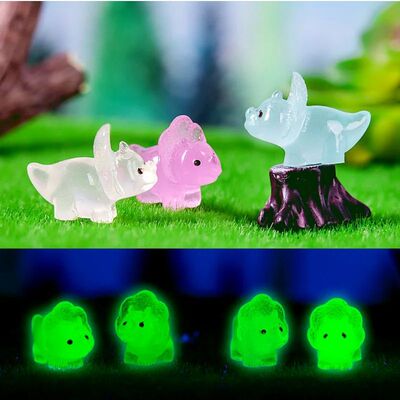 50PCS Noctilucent Dinosaur Resin Miniature Figurines Luminou