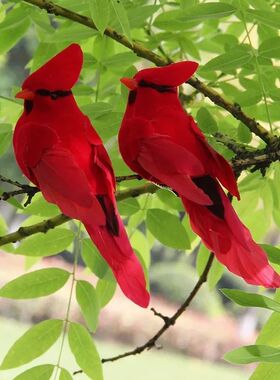 2pcs Simulation Feather Birds with Clips for Garden Lawn ree