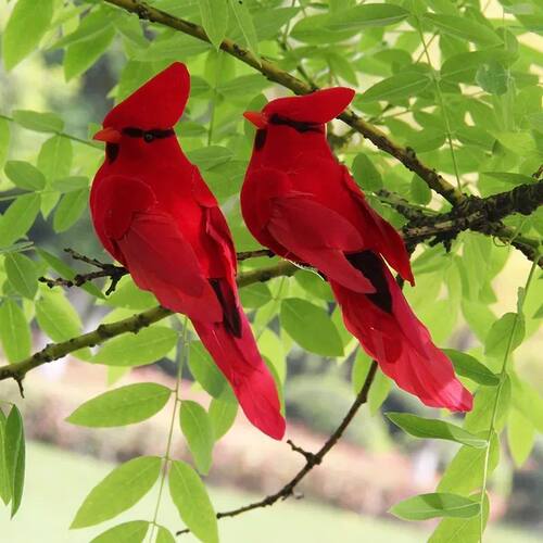2pcs Simulation Feather Birds with Clips for Garden Lawn ree
