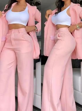 Elegant Blazer Sets|Women's Notched Collar Coat & Pocket Des