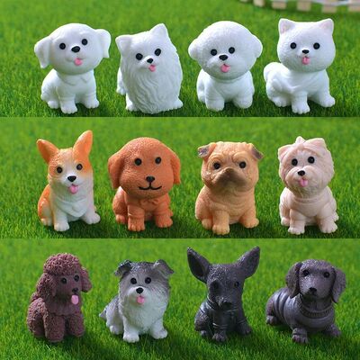 1-12PCS Miniature Dog Figurines Miniature Terrarium Crafts R