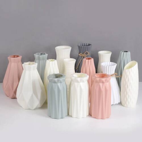 Nordic Flower Vase Imitation Ceramic Plastic Flower Vase Pot