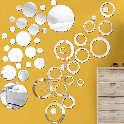3D Mirror Wall Sticker Self-Adhesive Circular Art Mirror Dec