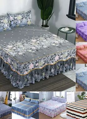 3PCS/Set Bed Sheet Set Flower Bedspread - Non-Slip Bed Dress