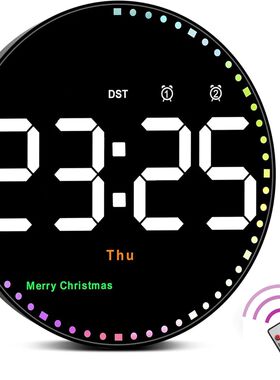 Remote Control 10 inch Colorful Led Wall Calendar Clock for