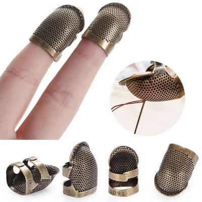 Vintage Gold Finger Protector Needle Thimble Antique Ring Ha