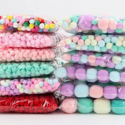 Soft Pompom Fluffy Pompones Plush Craft Pom Poms Ball Furbal