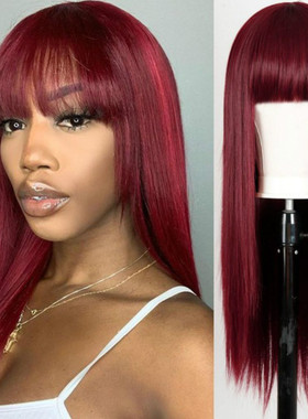 Female Neat B Long Straight Hair Chemical Fiber Ladies Headg