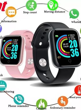 Y68 Smart Watch Men Women Heart Rate Blood Pressure Monitor
