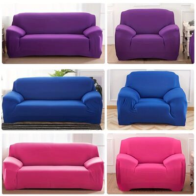 1pc Thick Elastic Sofa ver Solid Color Slipver Spandex Furni