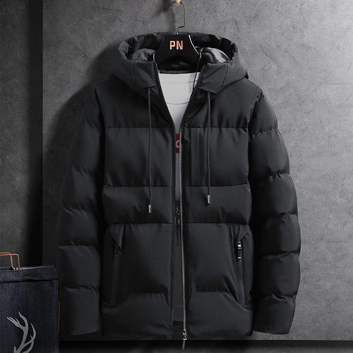 Cotton Men's 2024 Jacket Thickened Cotton Coat Youth Hooded
