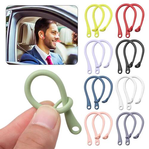 1Pair Anti-lost Earhook Eartips Secure Fit Silicone Wireless