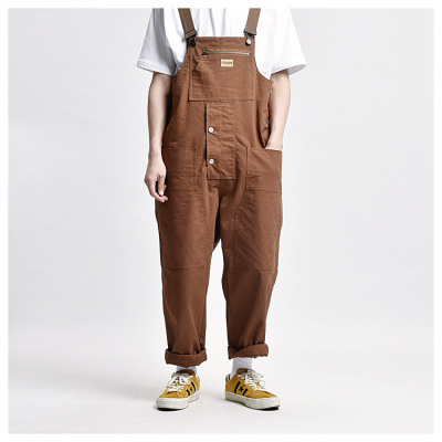 Ami Khaki Multi-pocket Tool Overalls Men's Sreet Workwear re