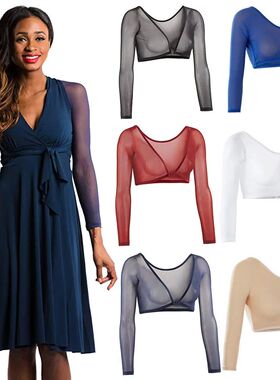 Sexy Summer Women Mesh Crop Top Long Sleeve Dress Basic Tee