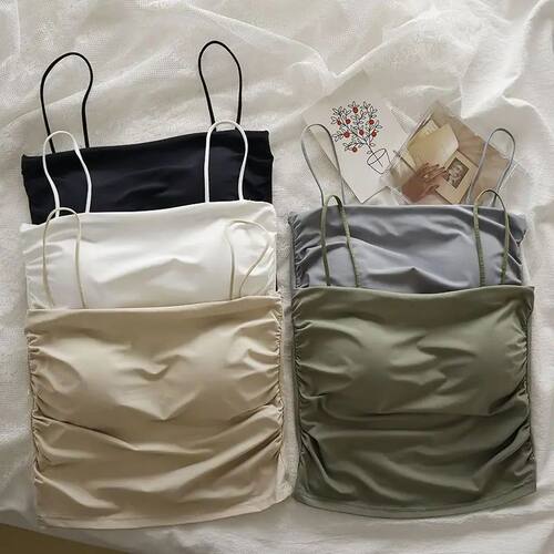 Sexy Sleeveless Slim Crop ops | Crop Shirring Sleeveless | S