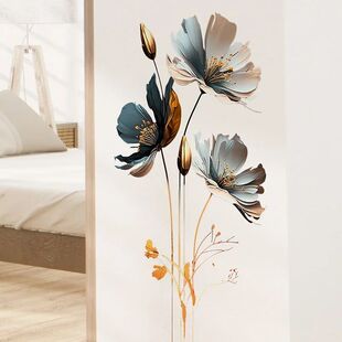 3D Lotus Retro Vinyl PVC Wall Stickers Flower Living Room Be