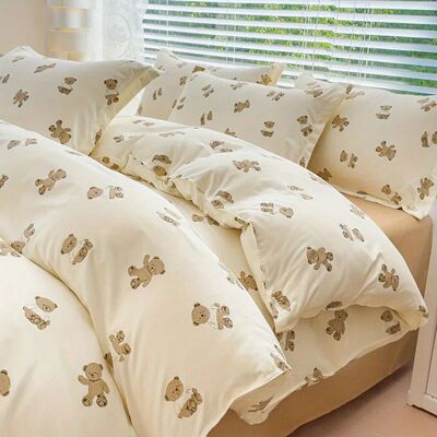 Cute Bear Bedding Set No Filler Ins Korean Style Duvet ver P