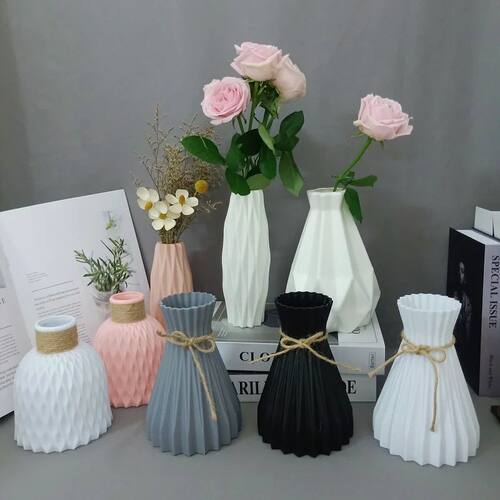 Modern Flower Vase Unbreakable Plastic Vase European Anti-Ce
