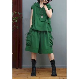 Summer rend Hooded Vest Sets Women Personalized Fashion Vest