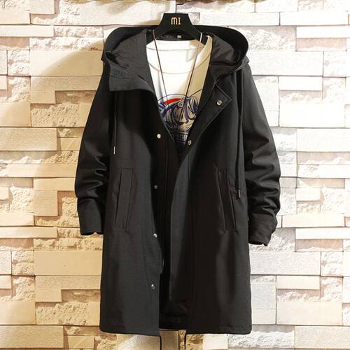 Mid-length Windbreaker Men's Jacket 2024 Korean Style rendy
