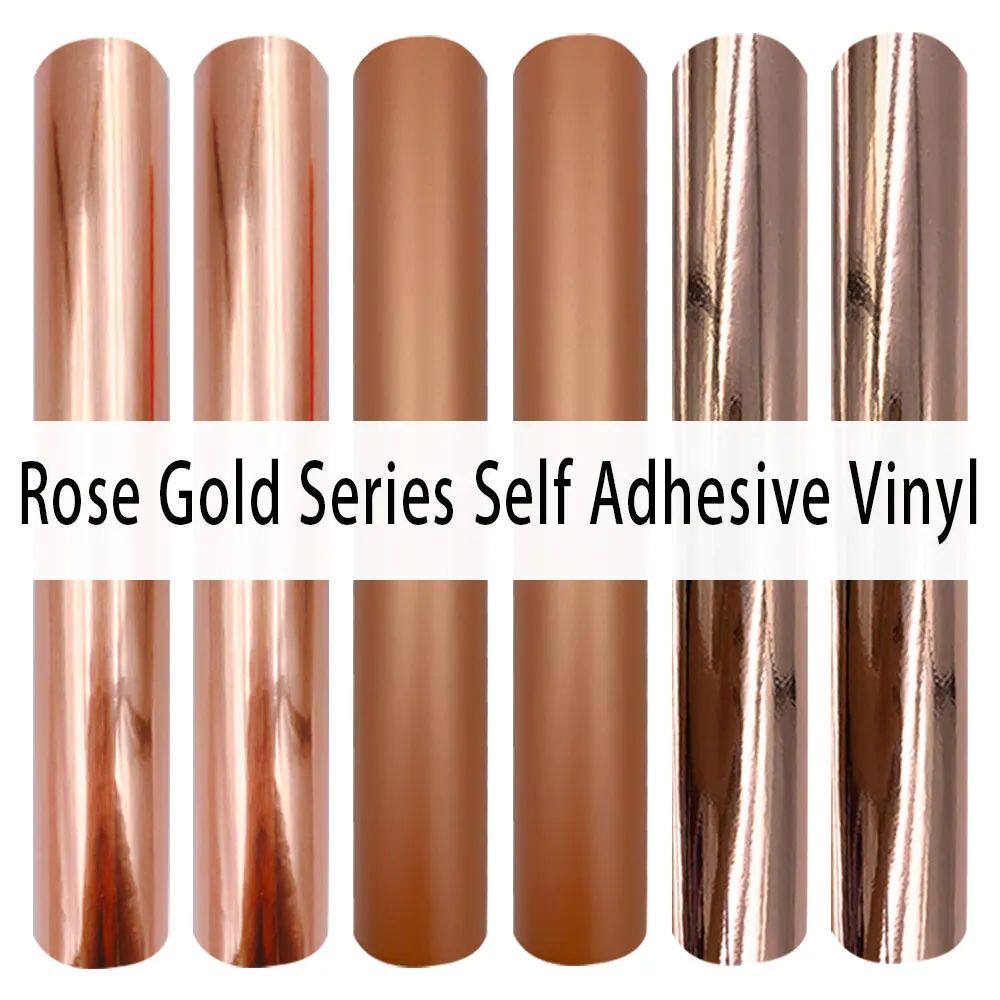 6Pcs/Set Rose Gold Permanent Adhesive Vinyl For Cricut Silho