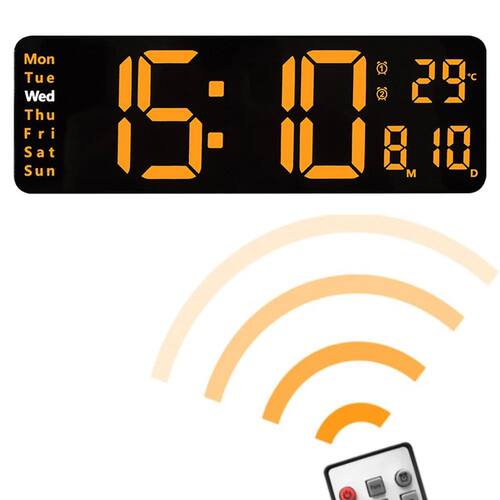 Big Digital LED Wall Alarm Clock with Calendar and Temperatu