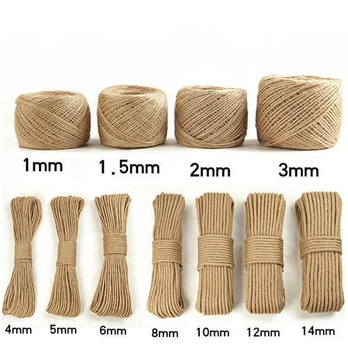 1mm-12mm Natural Jute Burlap Rope Cord String For Weddings B