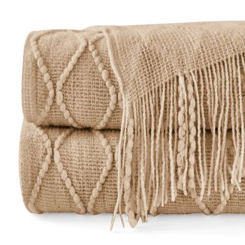 Inyahome Khaki Oversized Throw Blanket 150x230cm for Couch B