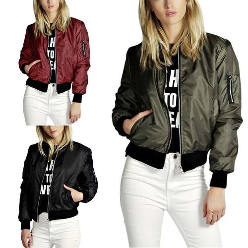 Spring Autumn Women Thin Jackets ops Basic Bomber Jacket Lon