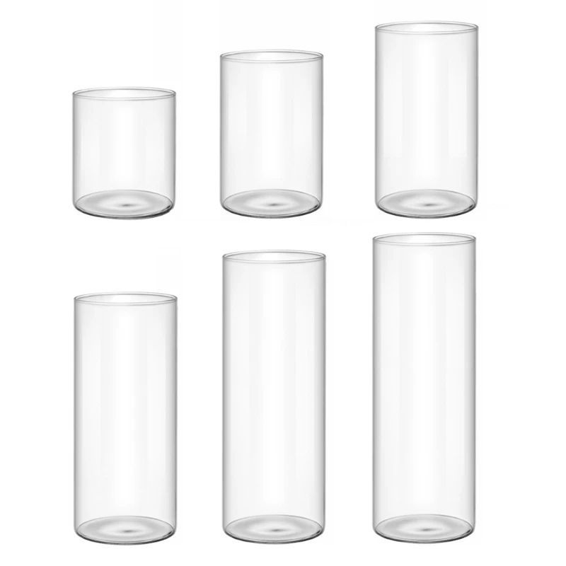 Decorative Glass Vase Glass Cylinders Vase for Beautiful Tab